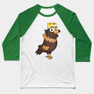 Golden Eagle Wearing Crown Baseball T-Shirt